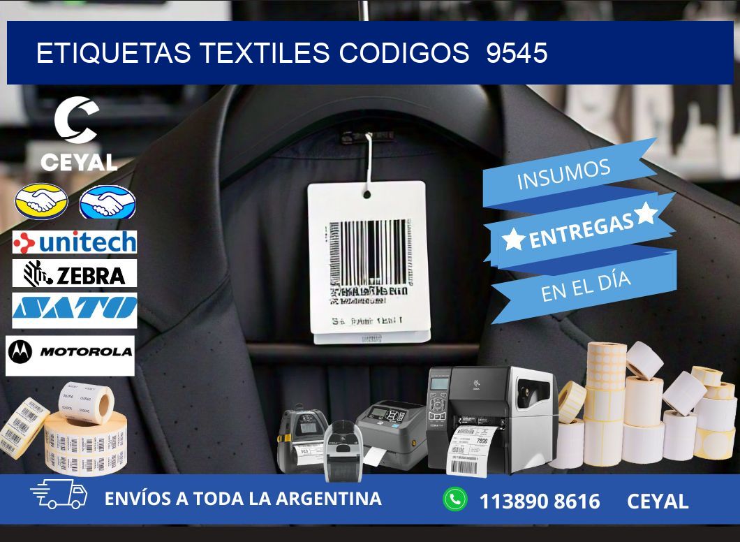 ETIQUETAS TEXTILES CODIGOS  9545