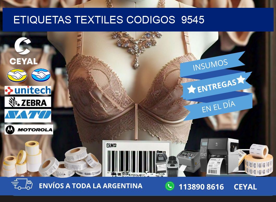 ETIQUETAS TEXTILES CODIGOS  9545