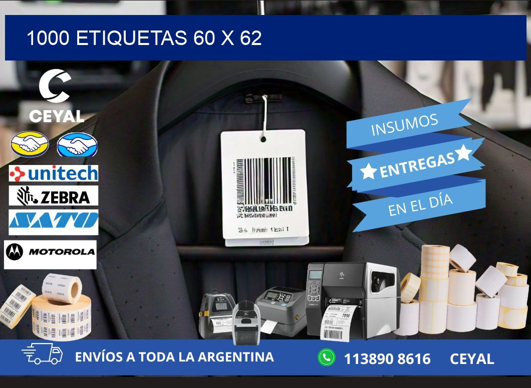 1000 ETIQUETAS 60 x 62