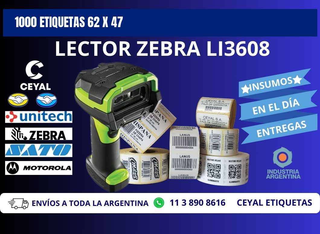 1000 ETIQUETAS 62 x 47