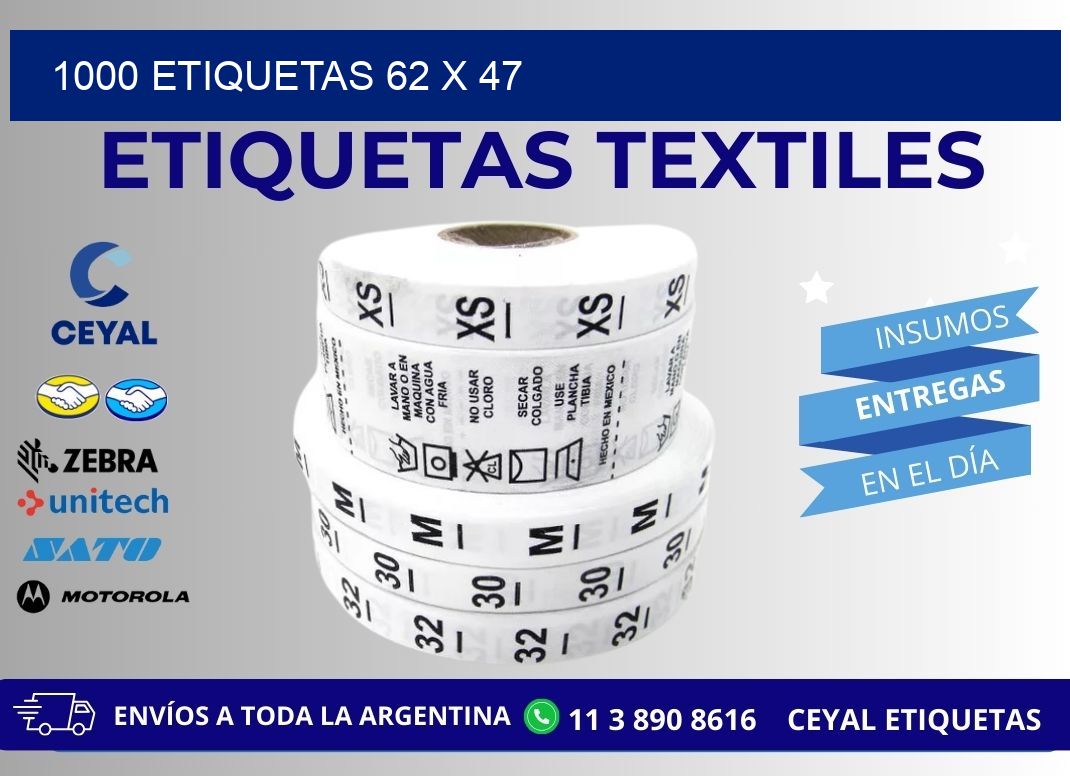 1000 ETIQUETAS 62 x 47