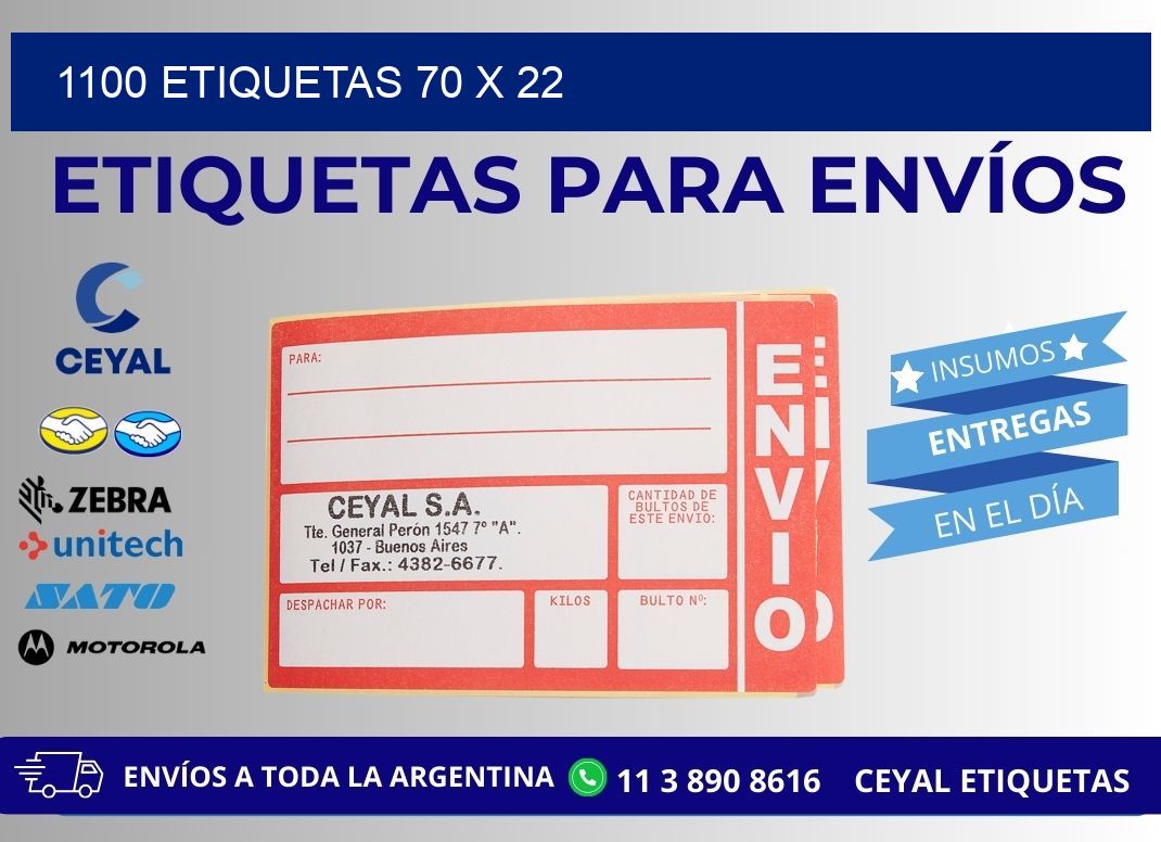 1100 ETIQUETAS 70 x 22