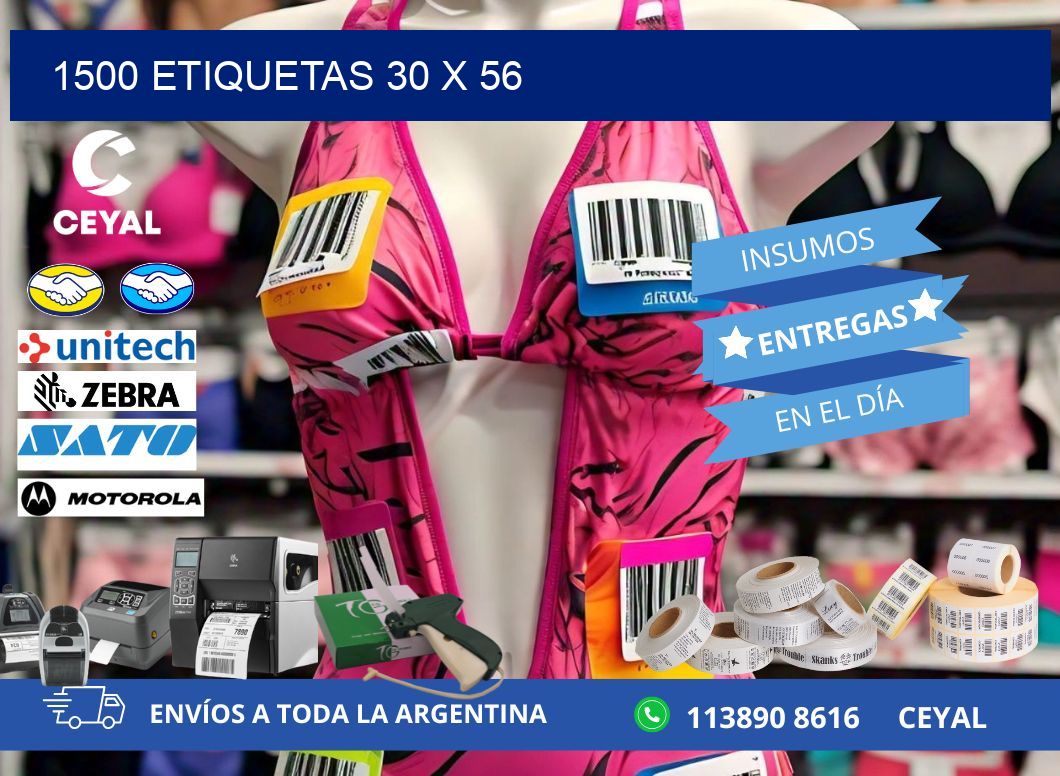 1500 ETIQUETAS 30 x 56