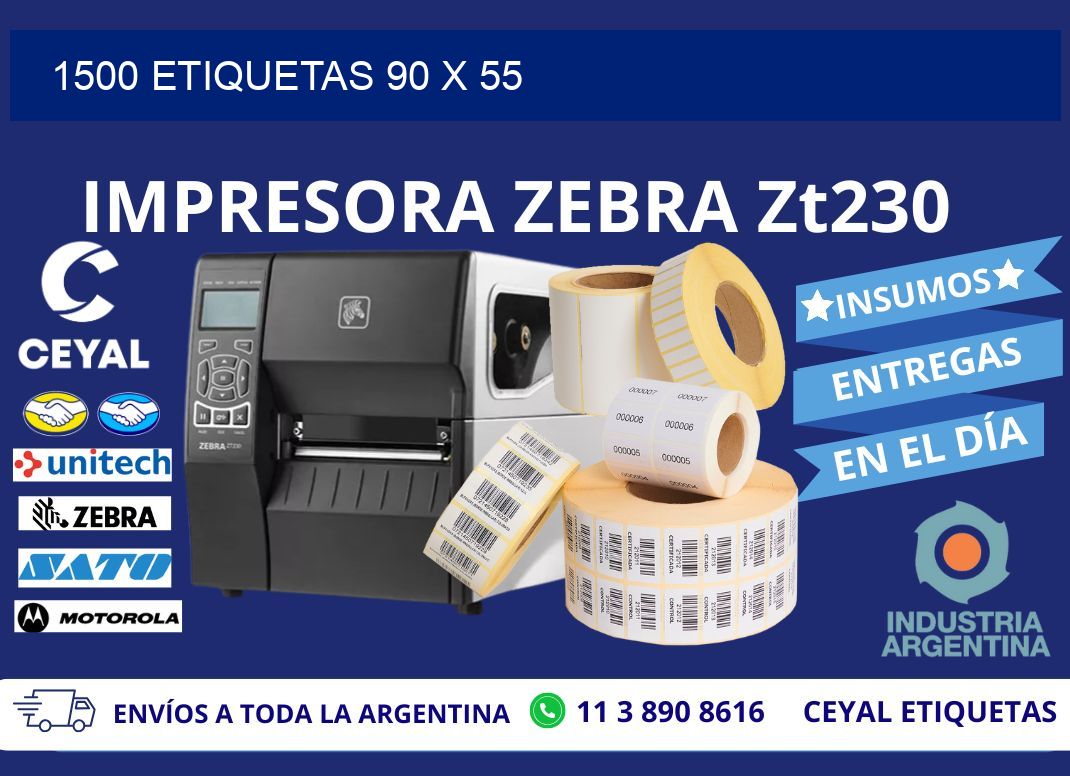 1500 ETIQUETAS 90 x 55