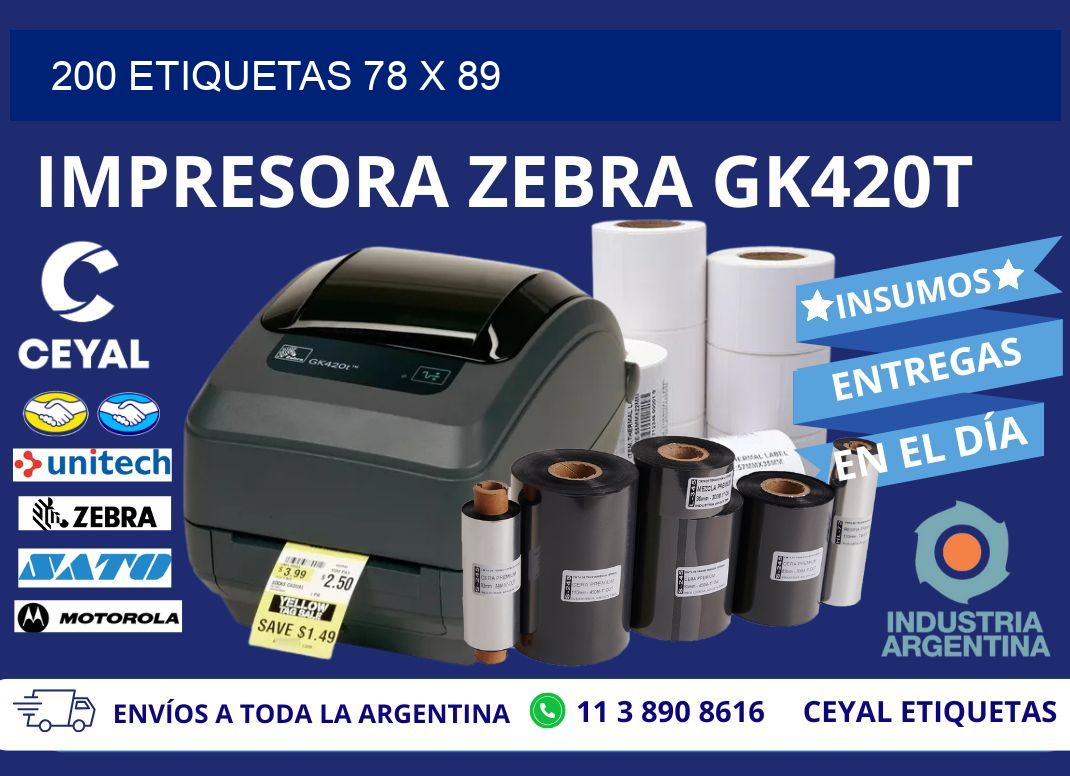 200 ETIQUETAS 78 x 89