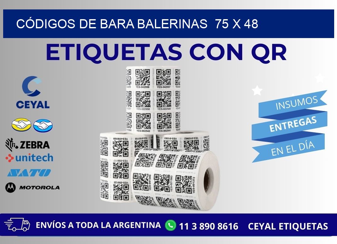 CÓDIGOS DE BARA BALERINAS  75 x 48