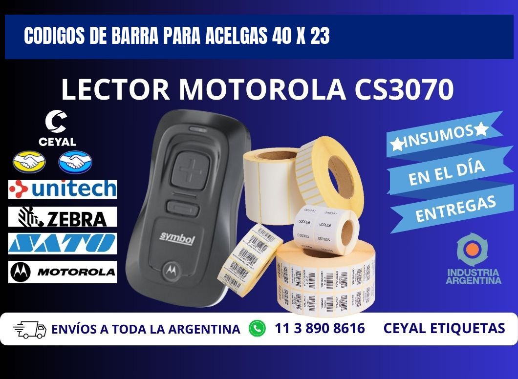 CODIGOS DE BARRA PARA ACELGAS 40 x 23