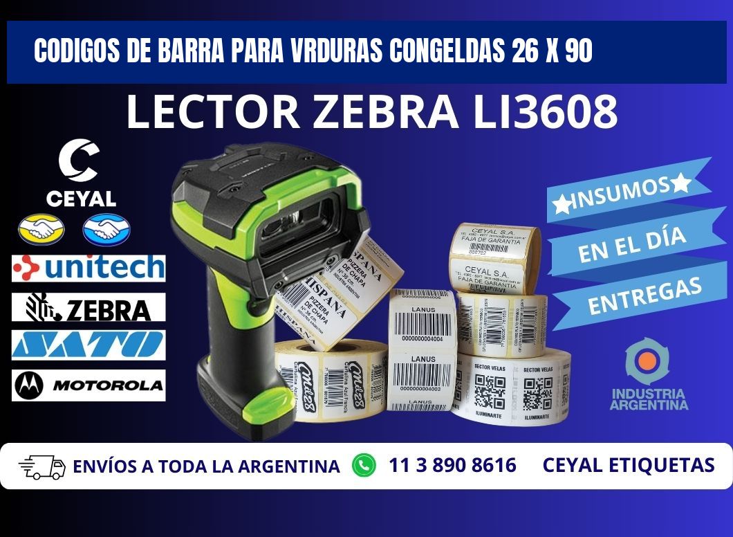 CODIGOS DE BARRA PARA VRDURAS CONGELDAS 26 x 90