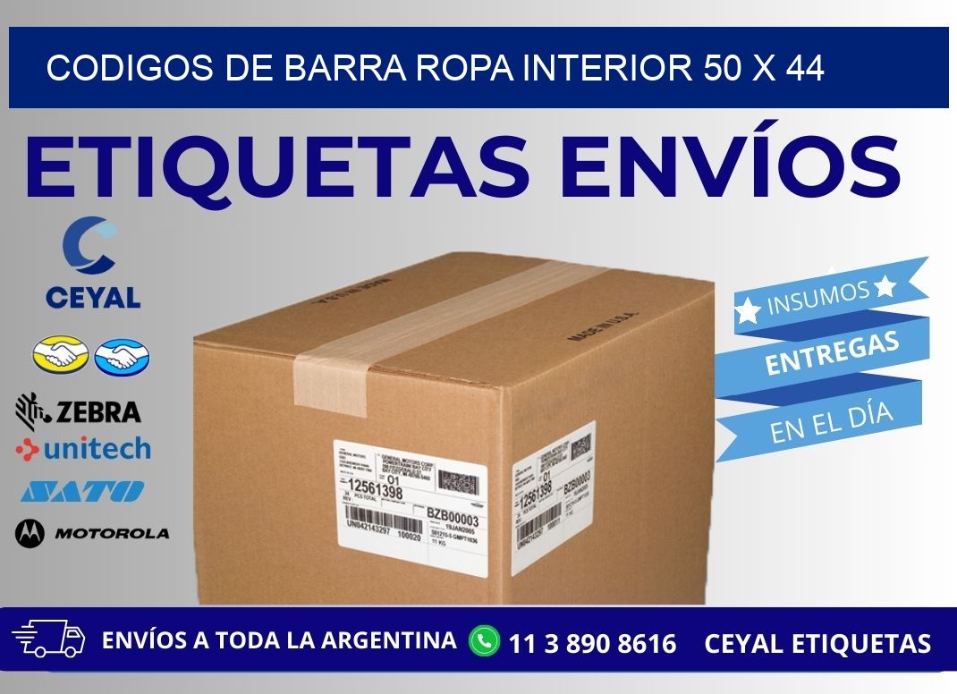 CODIGOS DE BARRA ROPA INTERIOR 50 x 44