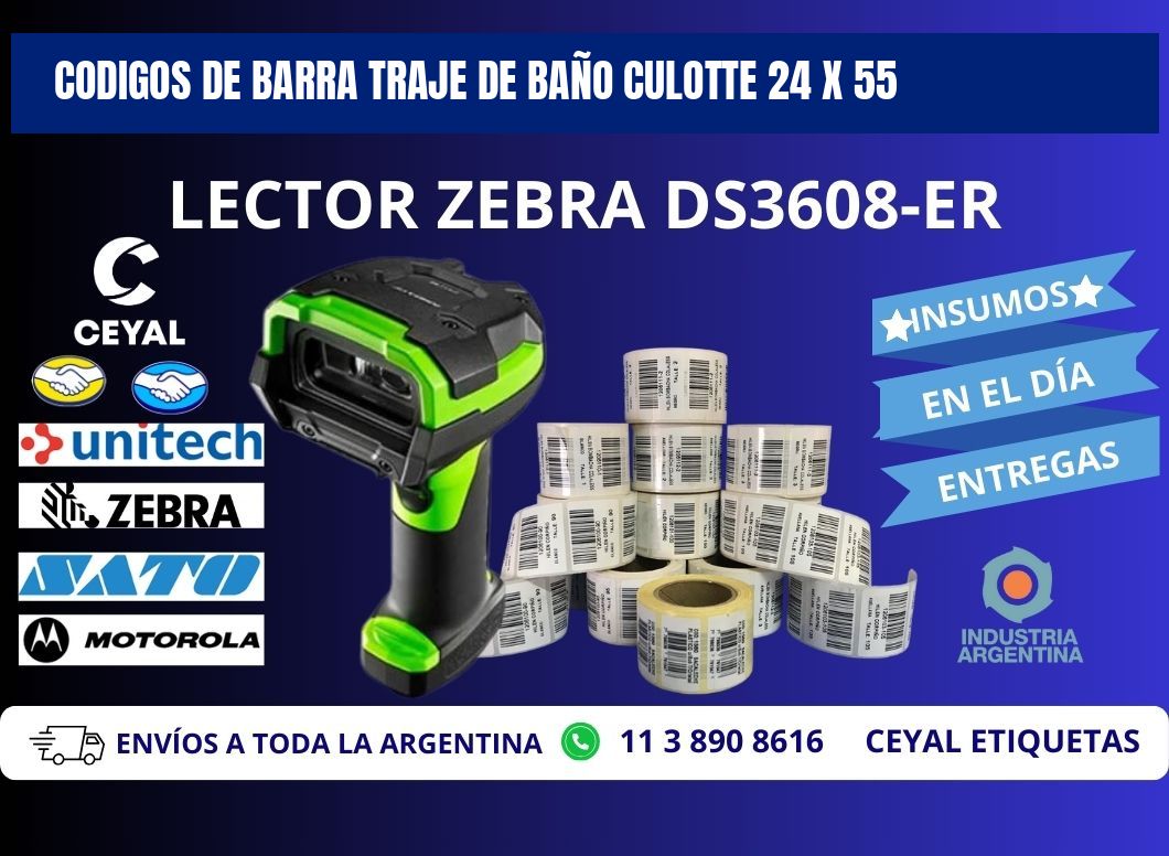 CODIGOS DE BARRA TRAJE DE BAÑO CULOTTE 24 x 55