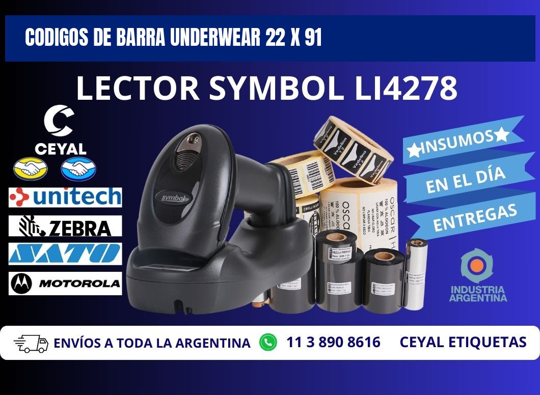 CODIGOS DE BARRA UNDERWEAR 22 x 91