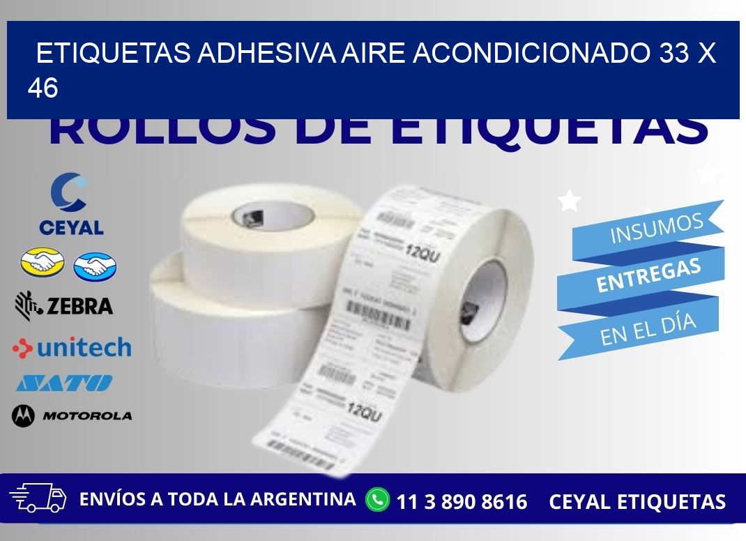 ETIQUETAS ADHESIVA AIRE ACONDICIONADO 33 x 46