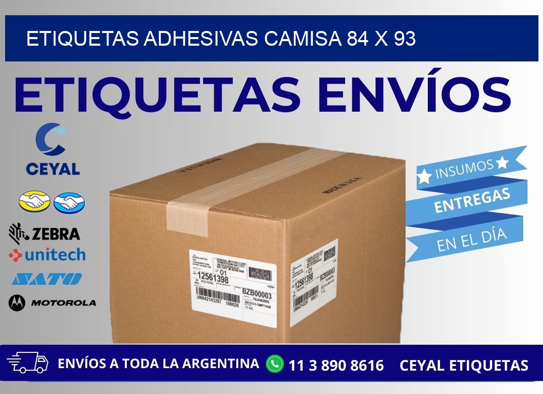 ETIQUETAS ADHESIVAS CAMISA 84 x 93