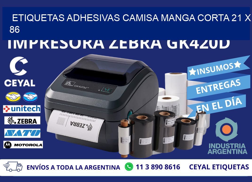 ETIQUETAS ADHESIVAS CAMISA MANGA CORTA 21 x 86