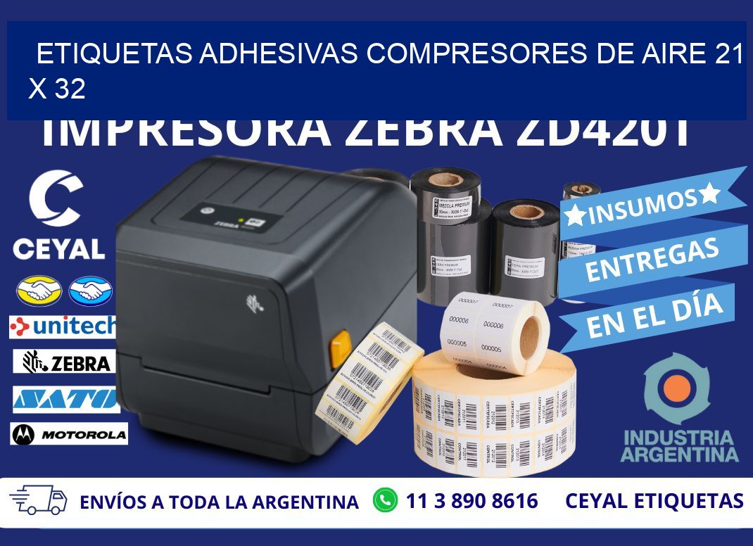 ETIQUETAS ADHESIVAS COMPRESORES DE AIRE 21 x 32