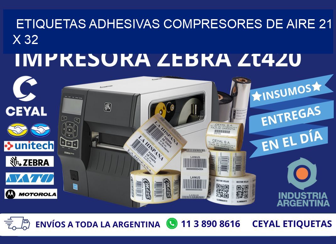 ETIQUETAS ADHESIVAS COMPRESORES DE AIRE 21 x 32