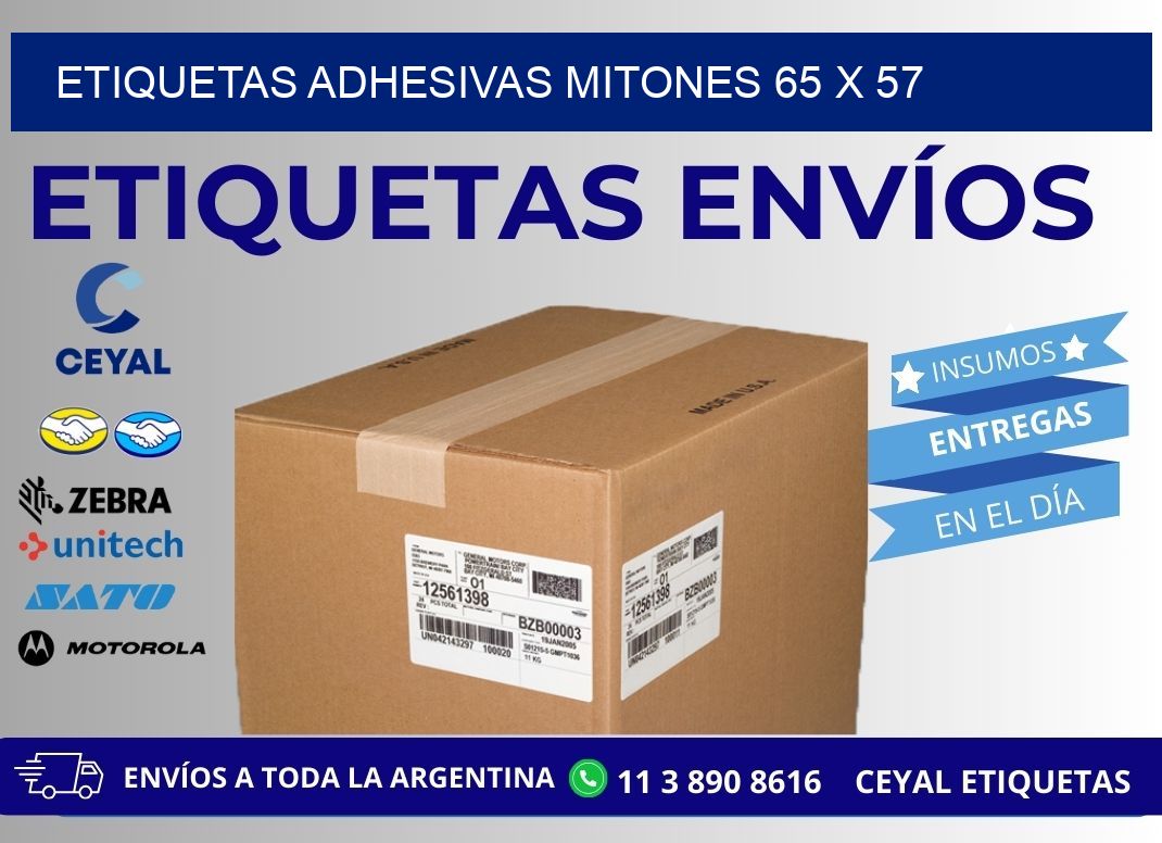 ETIQUETAS ADHESIVAS MITONES 65 x 57
