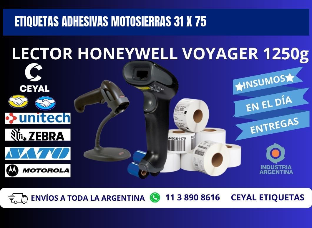 ETIQUETAS ADHESIVAS MOTOSIERRAS 31 x 75