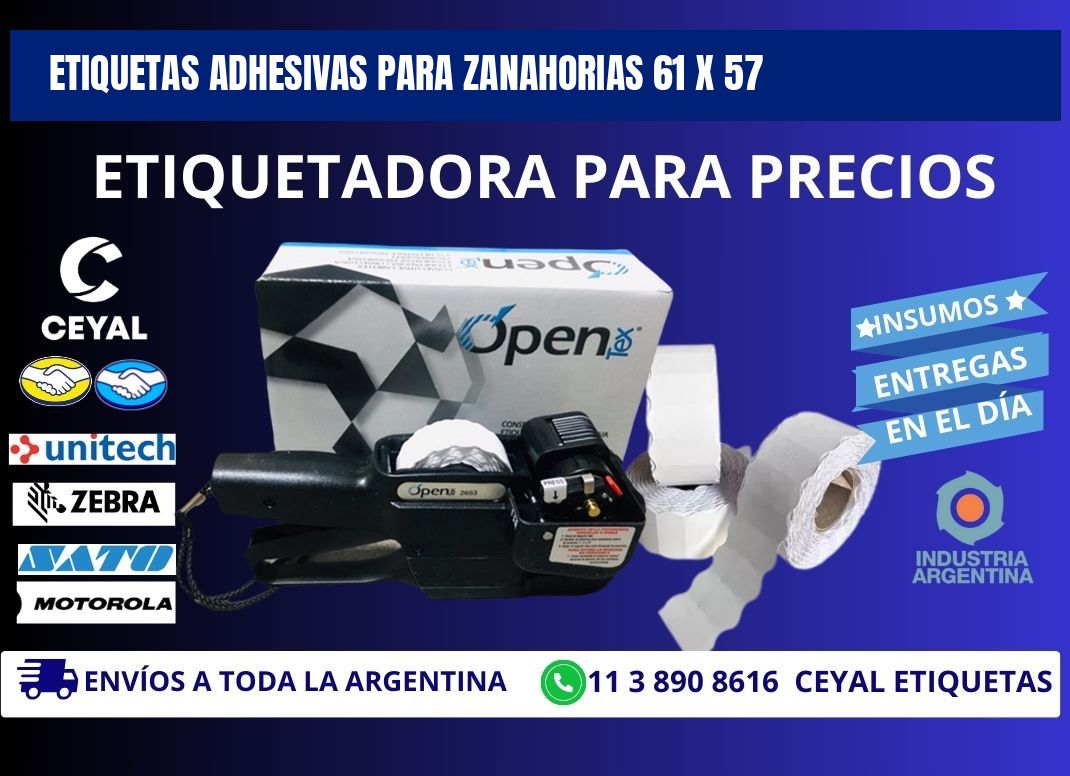 ETIQUETAS ADHESIVAS PARA ZANAHORIAS 61 x 57