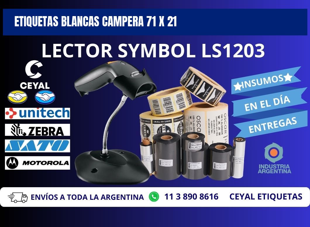 ETIQUETAS BLANCAS CAMPERA 71 x 21