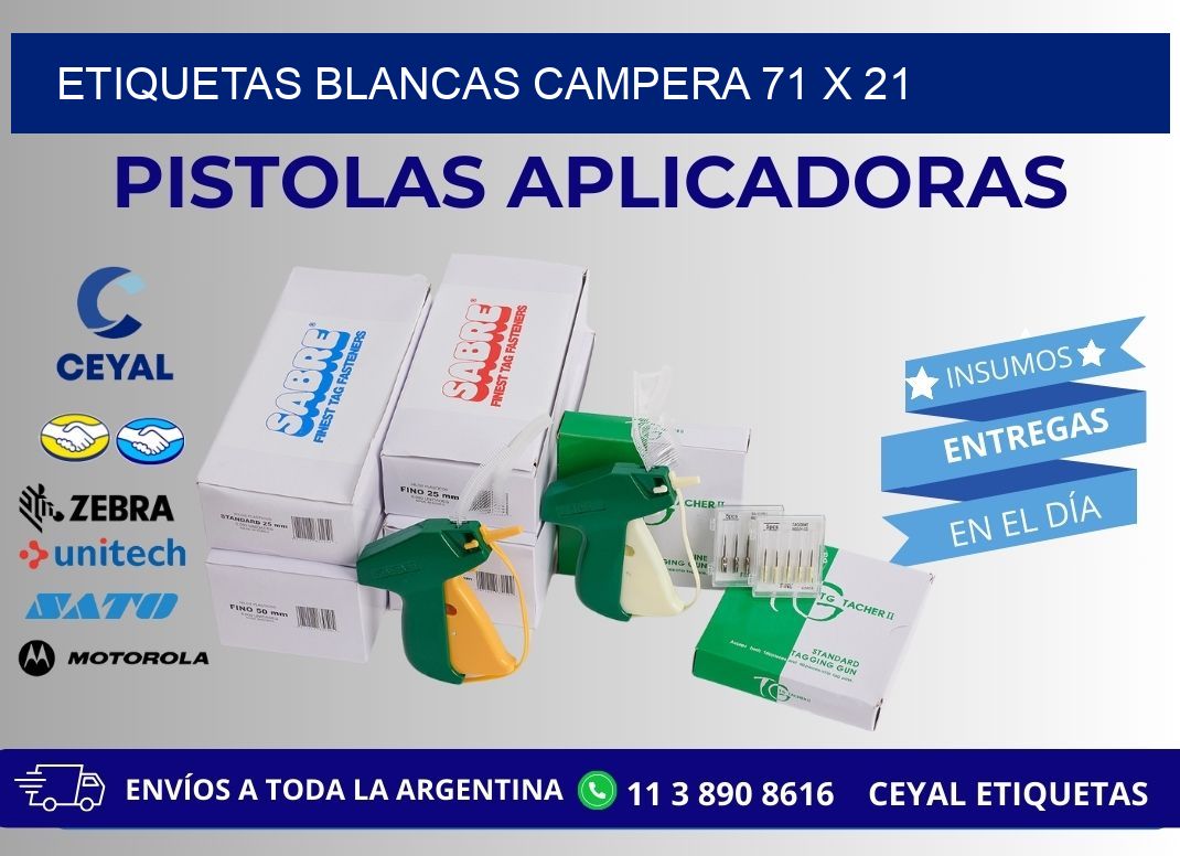 ETIQUETAS BLANCAS CAMPERA 71 x 21