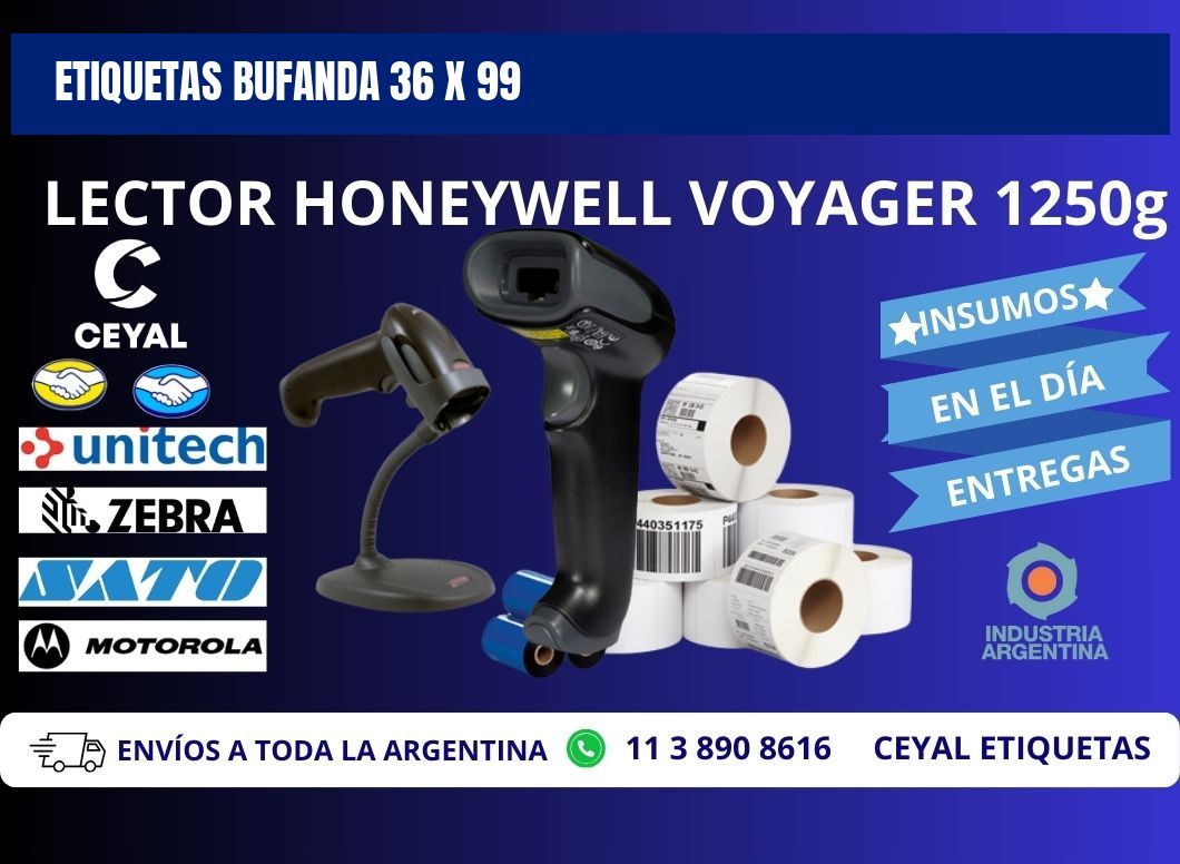 ETIQUETAS BUFANDA 36 x 99