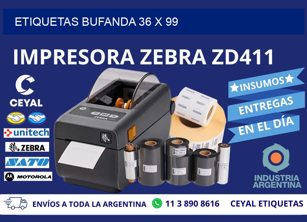 ETIQUETAS BUFANDA 36 x 99