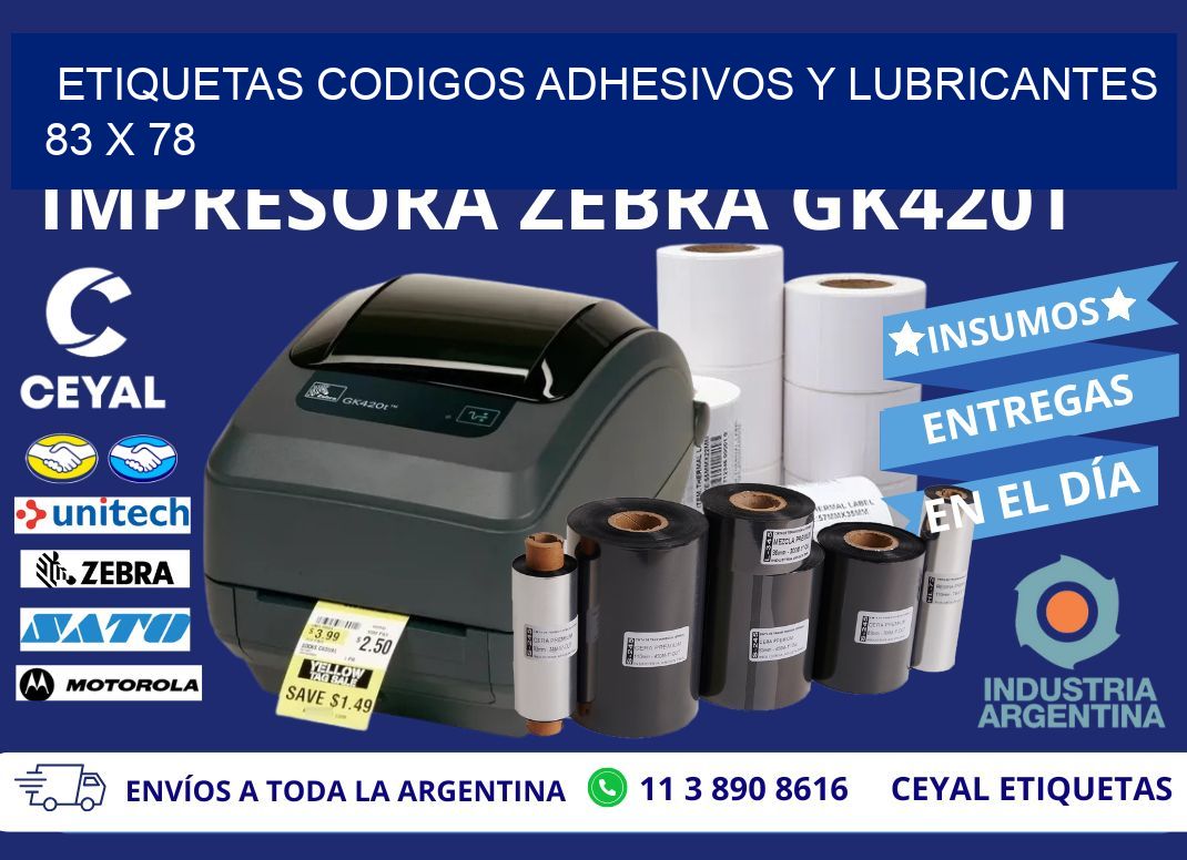 ETIQUETAS CODIGOS ADHESIVOS Y LUBRICANTES 83 x 78