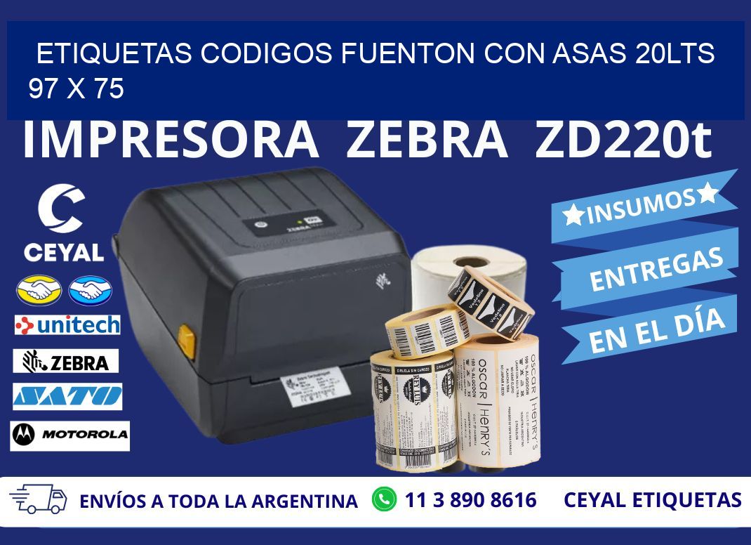 ETIQUETAS CODIGOS FUENTON CON ASAS 20LTS 97 x 75