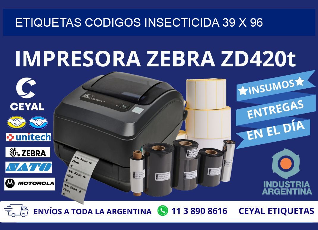 ETIQUETAS CODIGOS INSECTICIDA 39 x 96