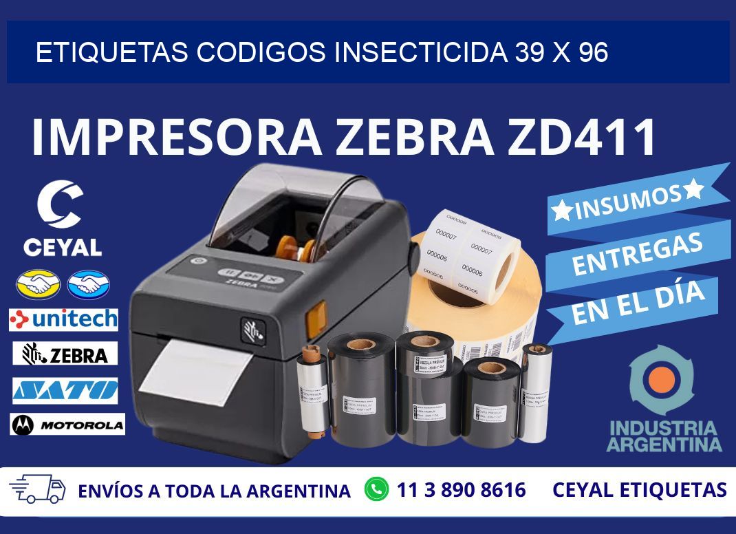 ETIQUETAS CODIGOS INSECTICIDA 39 x 96