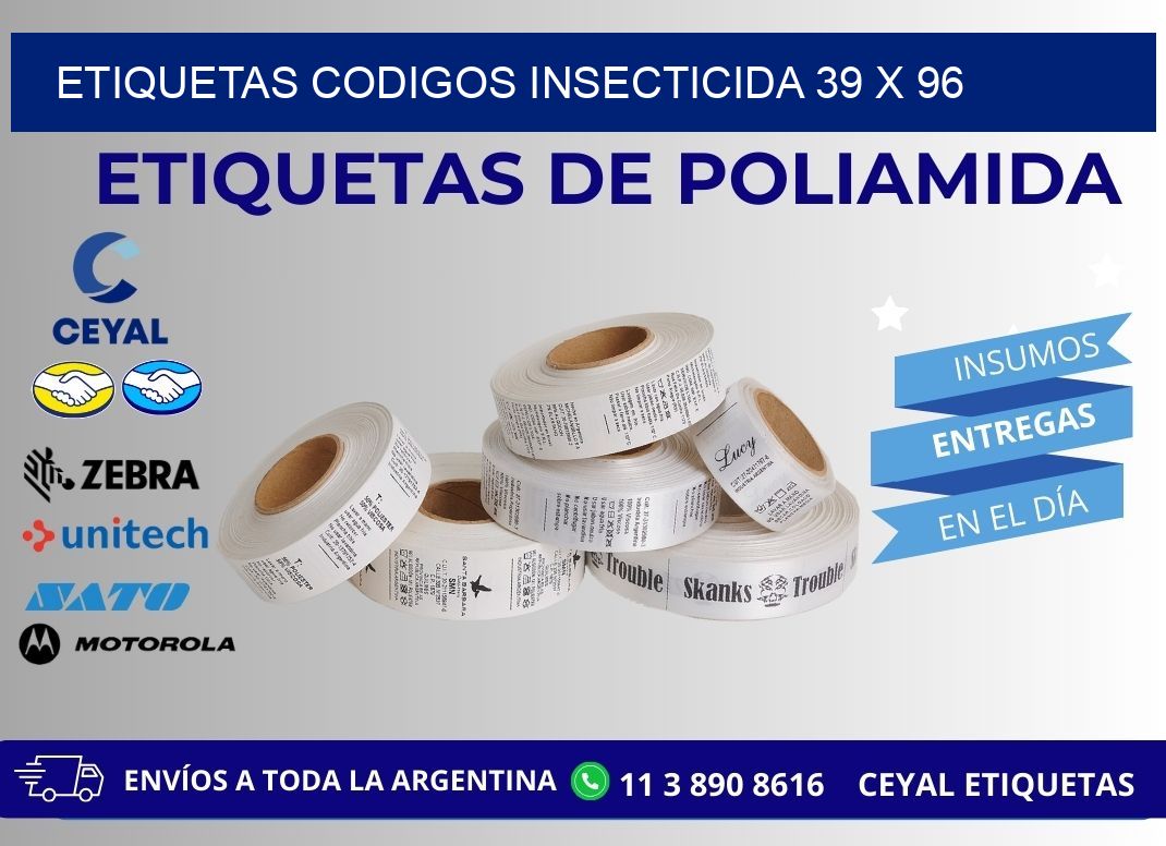 ETIQUETAS CODIGOS INSECTICIDA 39 x 96