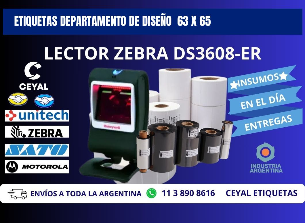 ETIQUETAS DEPARTAMENTO DE DISEÑO  63 x 65