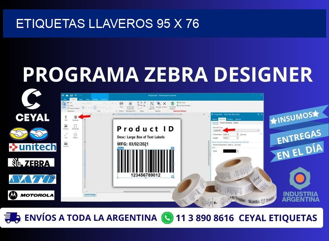 ETIQUETAS LLAVEROS 95 x 76