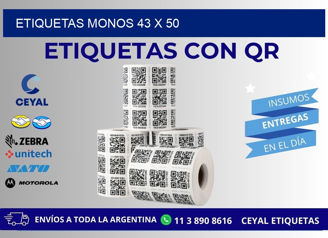 ETIQUETAS MONOS 43 x 50