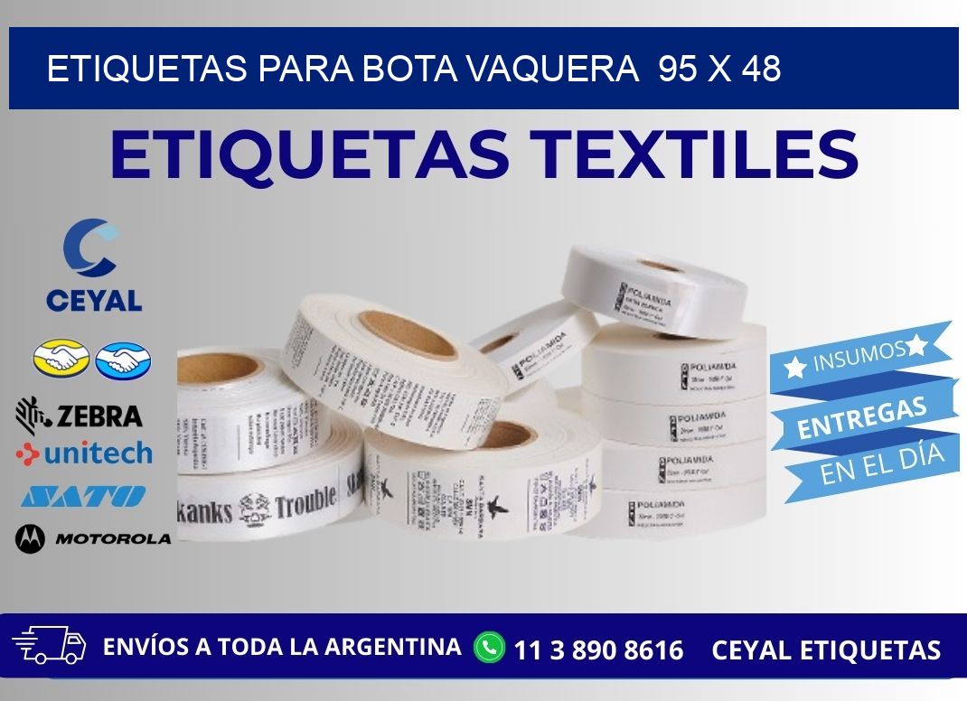 ETIQUETAS PARA BOTA VAQUERA  95 x 48