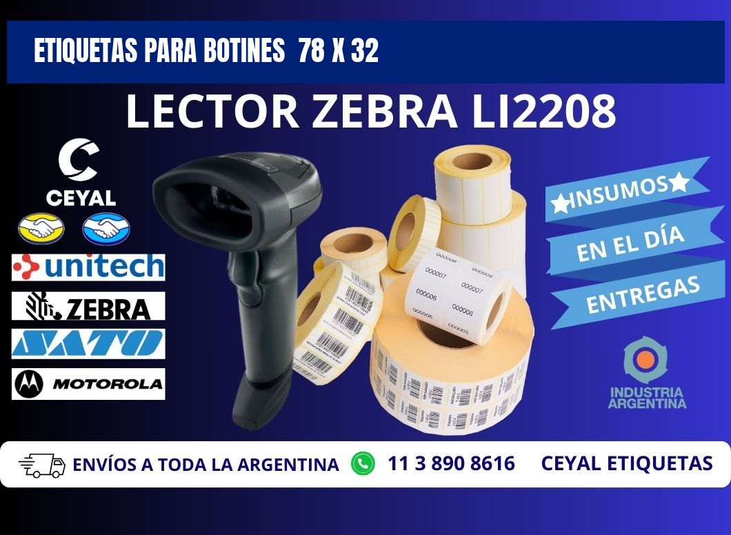 ETIQUETAS PARA BOTINES  78 x 32