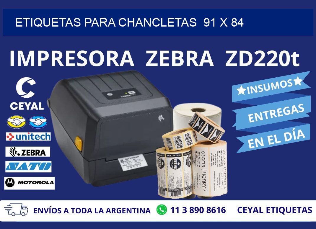 ETIQUETAS PARA CHANCLETAS 91 x 84