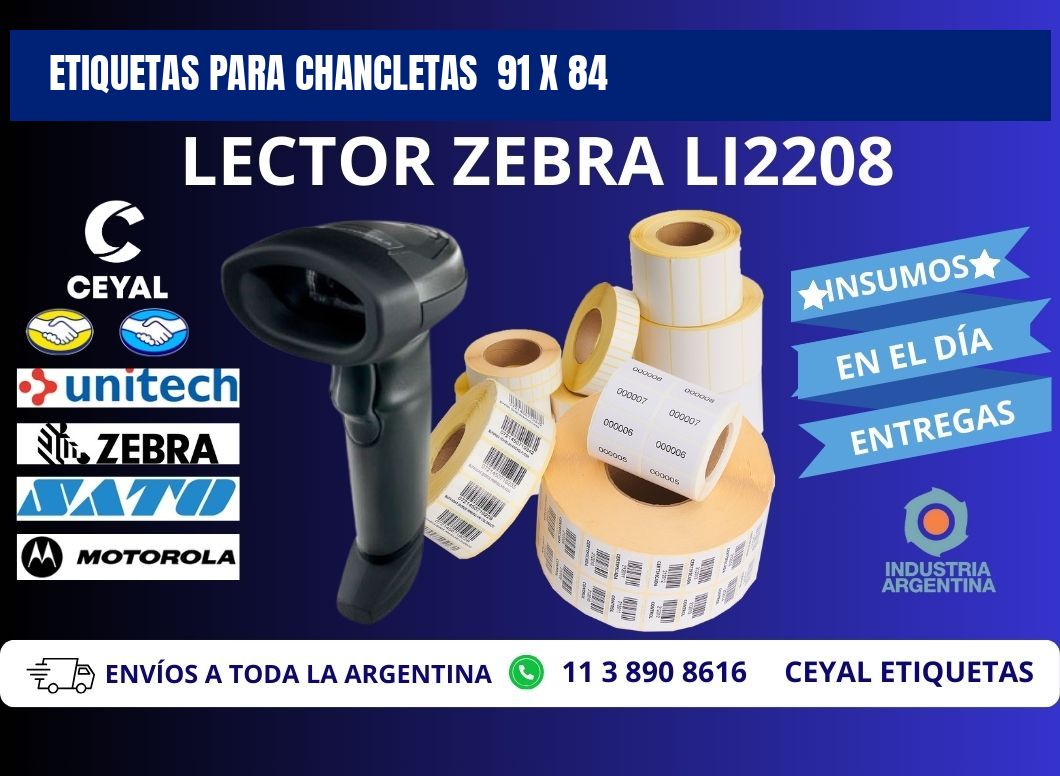 ETIQUETAS PARA CHANCLETAS 91 x 84