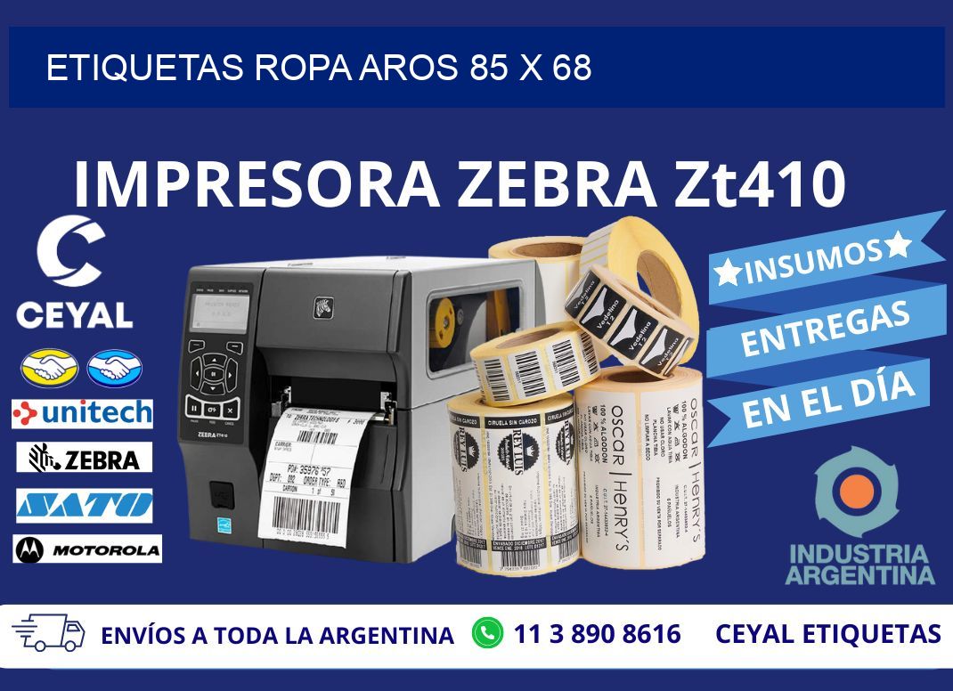 ETIQUETAS ROPA AROS 85 x 68