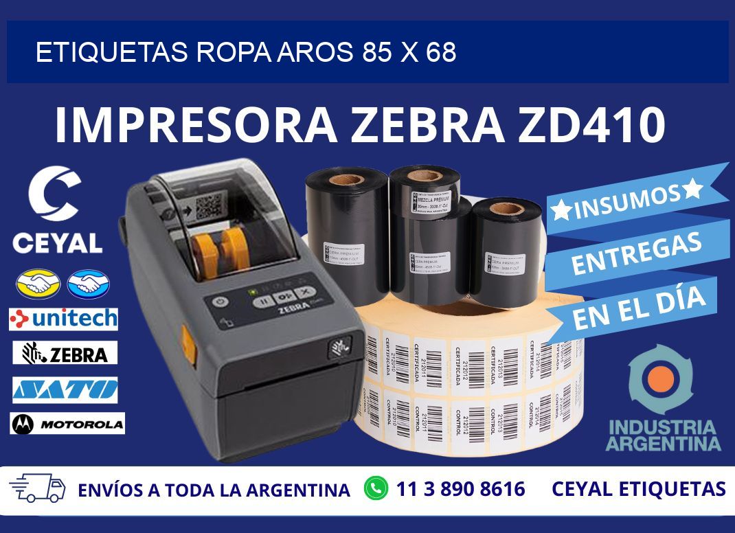ETIQUETAS ROPA AROS 85 x 68