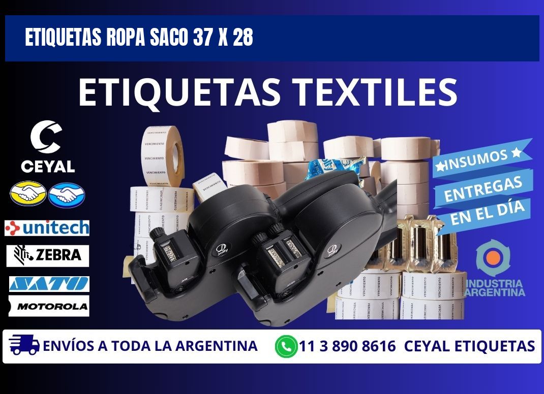 ETIQUETAS ROPA SACO 37 x 28