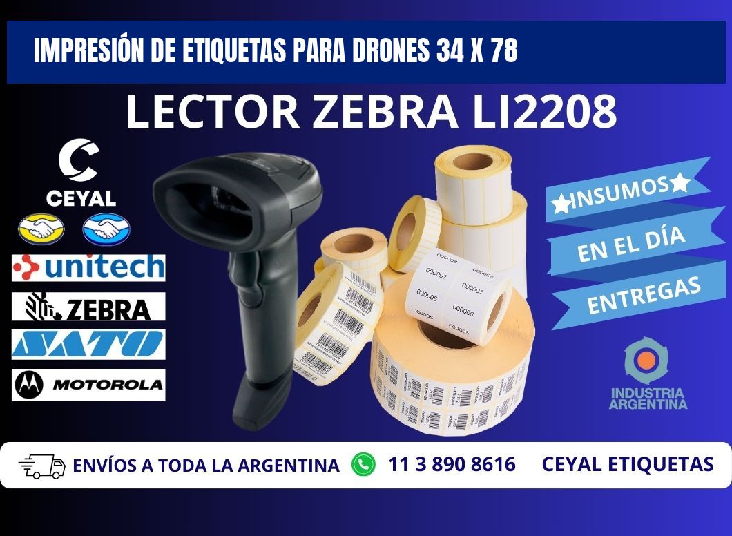 IMPRESIÓN DE ETIQUETAS PARA DRONES 34 x 78