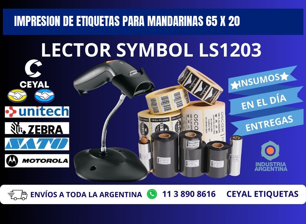 IMPRESION DE ETIQUETAS PARA MANDARINAS 65 x 20