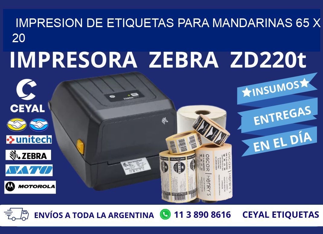 IMPRESION DE ETIQUETAS PARA MANDARINAS 65 x 20