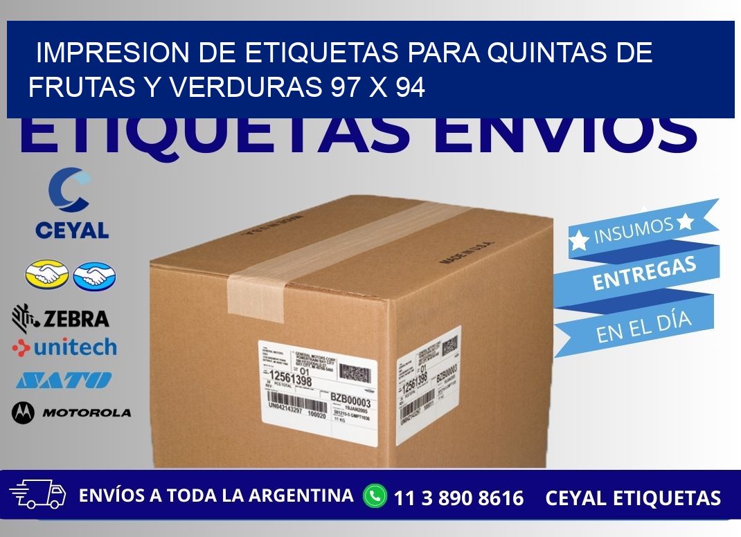 IMPRESION DE ETIQUETAS PARA QUINTAS DE FRUTAS Y VERDURAS 97 x 94