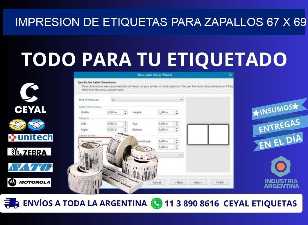 IMPRESION DE ETIQUETAS PARA ZAPALLOS 67 x 69