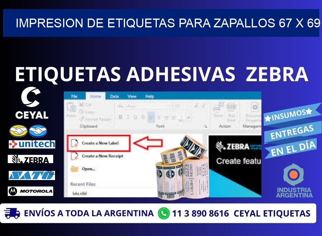 IMPRESION DE ETIQUETAS PARA ZAPALLOS 67 x 69