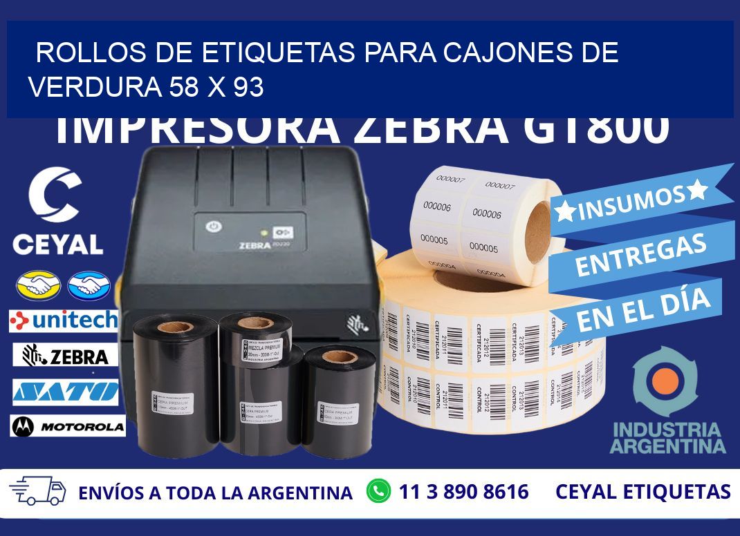 ROLLOS DE ETIQUETAS PARA CAJONES DE VERDURA 58 x 93
