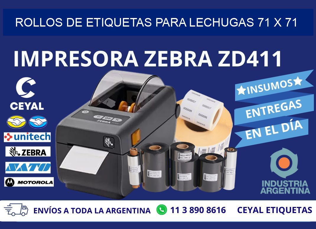 ROLLOS DE ETIQUETAS PARA LECHUGAS 71 x 71
